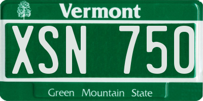 VT license plate XSN750