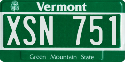 VT license plate XSN751