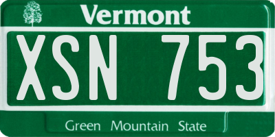 VT license plate XSN753