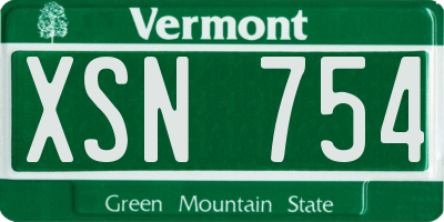 VT license plate XSN754