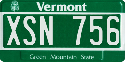 VT license plate XSN756