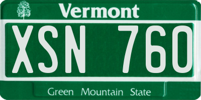 VT license plate XSN760