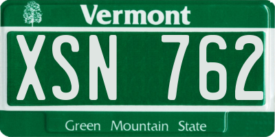 VT license plate XSN762