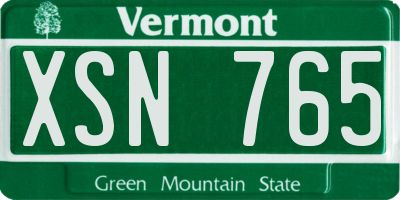 VT license plate XSN765