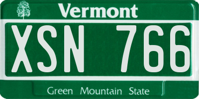 VT license plate XSN766