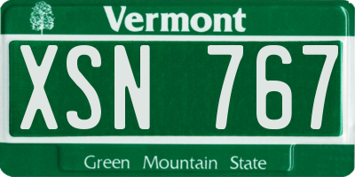 VT license plate XSN767