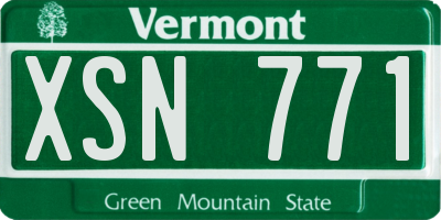 VT license plate XSN771