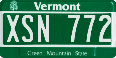 VT license plate XSN772