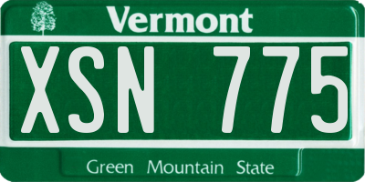 VT license plate XSN775