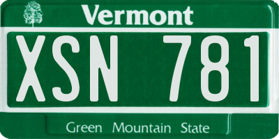 VT license plate XSN781