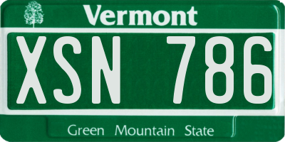 VT license plate XSN786