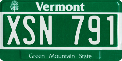 VT license plate XSN791