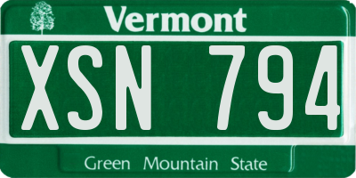 VT license plate XSN794