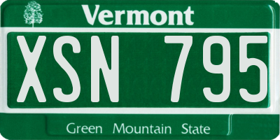 VT license plate XSN795