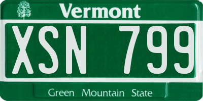 VT license plate XSN799
