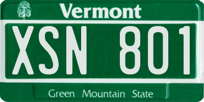 VT license plate XSN801