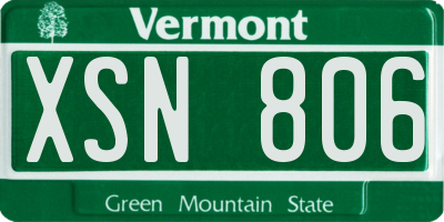 VT license plate XSN806