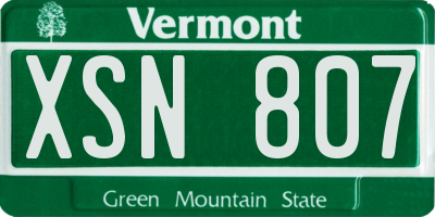 VT license plate XSN807