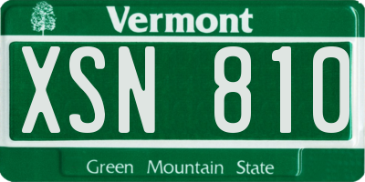 VT license plate XSN810