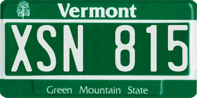 VT license plate XSN815