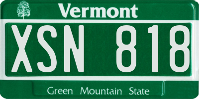 VT license plate XSN818