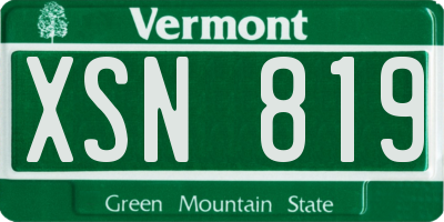 VT license plate XSN819