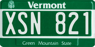 VT license plate XSN821
