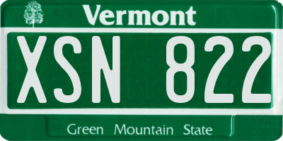 VT license plate XSN822
