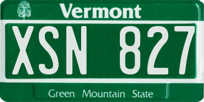 VT license plate XSN827