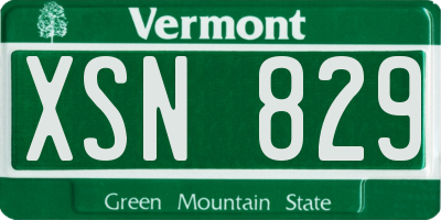 VT license plate XSN829
