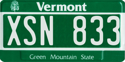 VT license plate XSN833