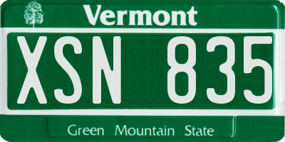 VT license plate XSN835