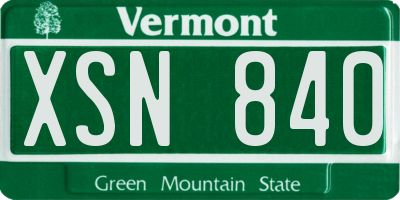 VT license plate XSN840