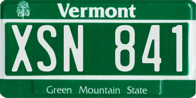 VT license plate XSN841