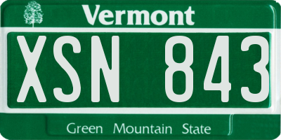 VT license plate XSN843