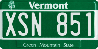 VT license plate XSN851
