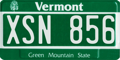 VT license plate XSN856