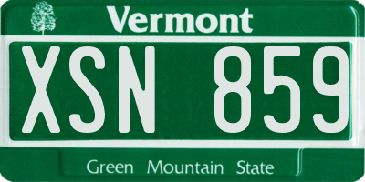 VT license plate XSN859