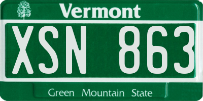 VT license plate XSN863