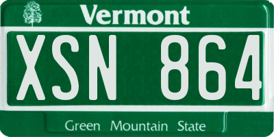 VT license plate XSN864