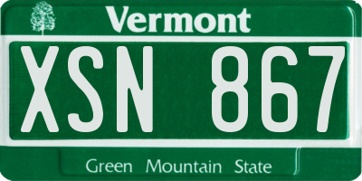 VT license plate XSN867