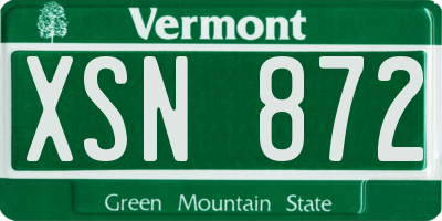 VT license plate XSN872