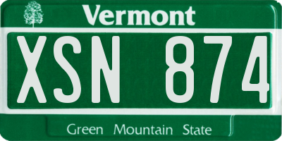 VT license plate XSN874