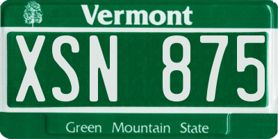 VT license plate XSN875