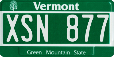 VT license plate XSN877