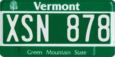 VT license plate XSN878
