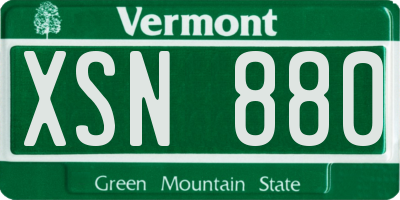 VT license plate XSN880