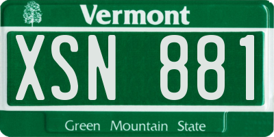 VT license plate XSN881