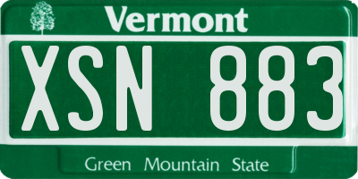 VT license plate XSN883