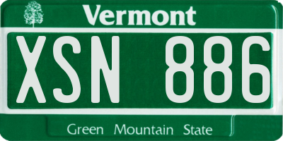 VT license plate XSN886